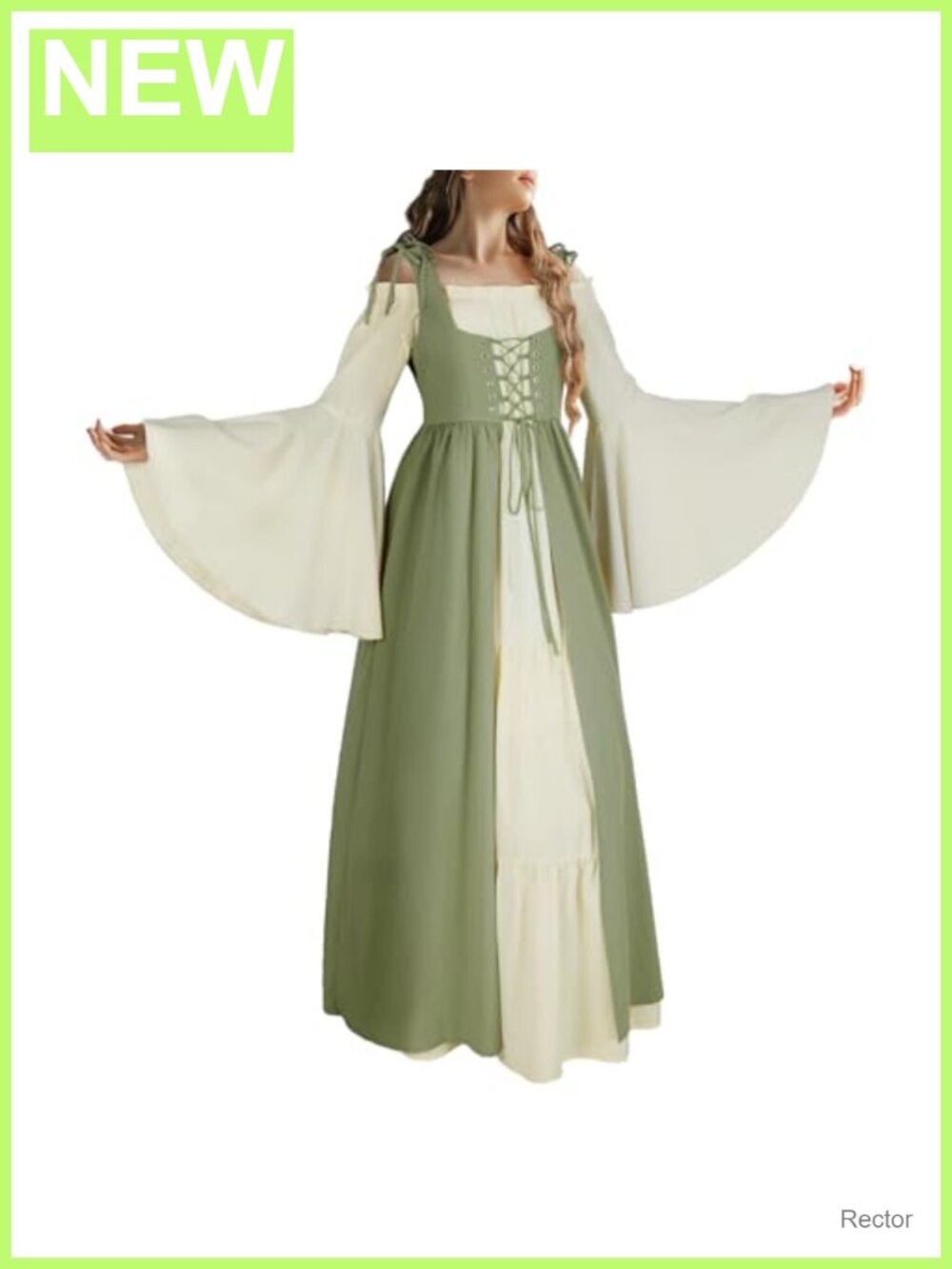 Renaissance Costume Medieval Long Sleeve Off Shoulder Dress